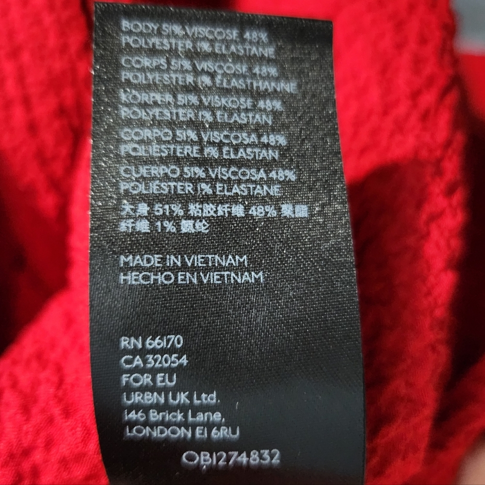Anthropologie Maeve Red Scarletta Crinkle Midi Dress Sz XXS Petite - Picture 10 of 11